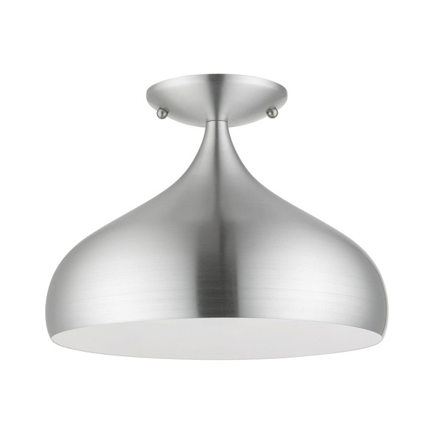 Livex Lighting 1 Light Brushed Aluminum Semi-flush Mount - 41050-66