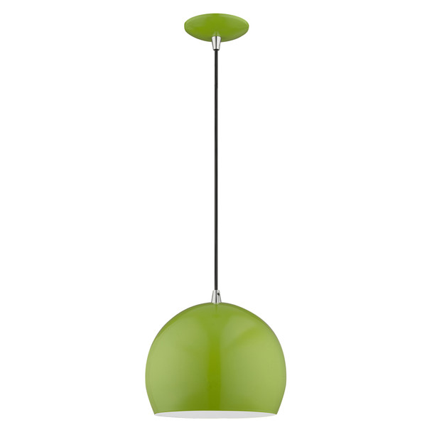 Livex Lighting 1 Lt Shiny Apple Green Mini Pendant - 41181-78