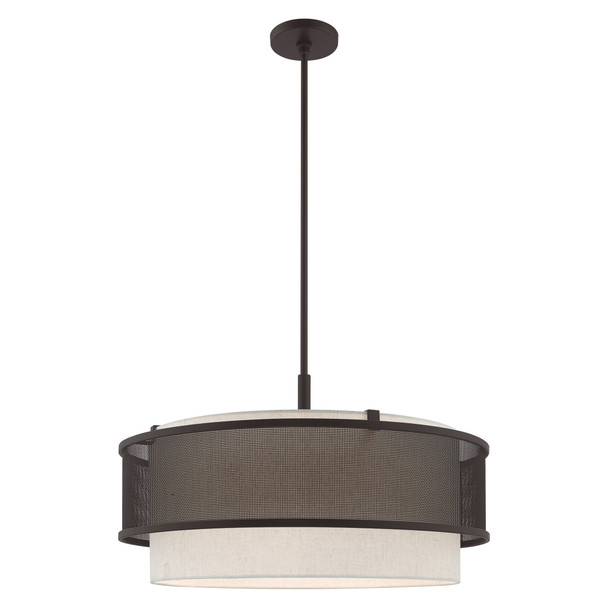 Livex Lighting 5 Lt Bronze Pendant Chandelier - 41206-07