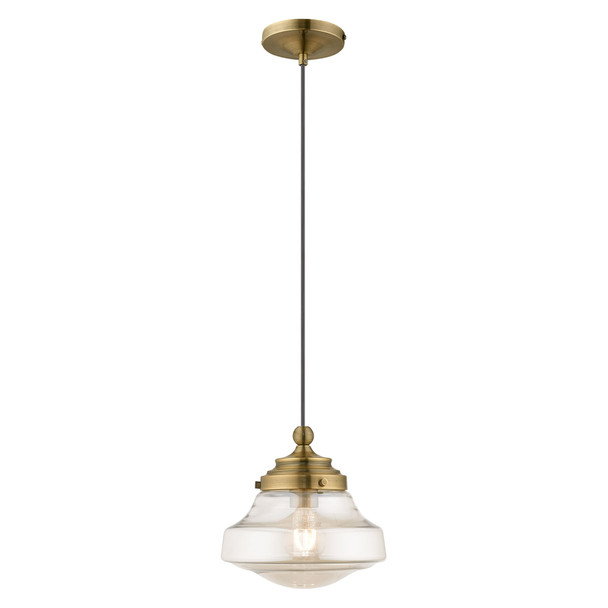 Livex Lighting 1 Lt Antique Brass Mini Pendant - 41223-01