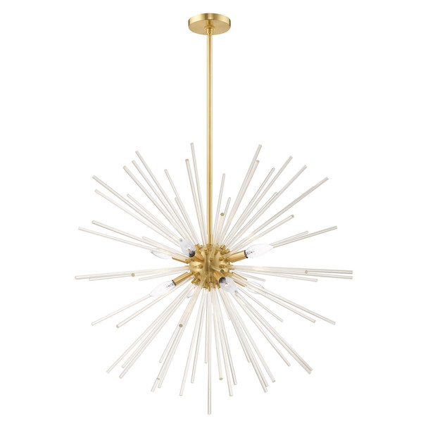 Livex Lighting 8 Lt Satin Brass Pendant Chandelier - 41258-12