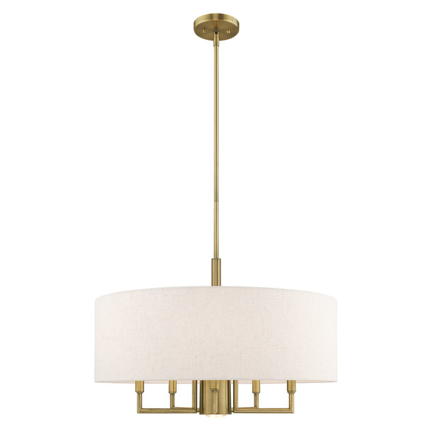 Livex Lighting 6 Lt Antique Brass Pendant Chandelier - 42605-01