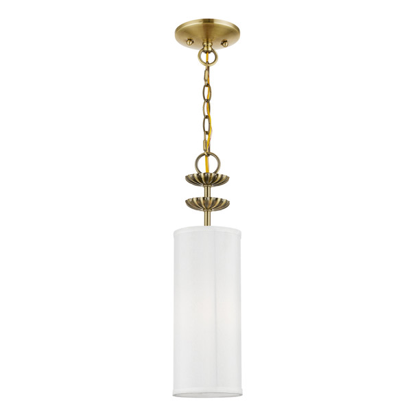 Livex Lighting 1 Antique Brass Mini Pendant - 42981-01