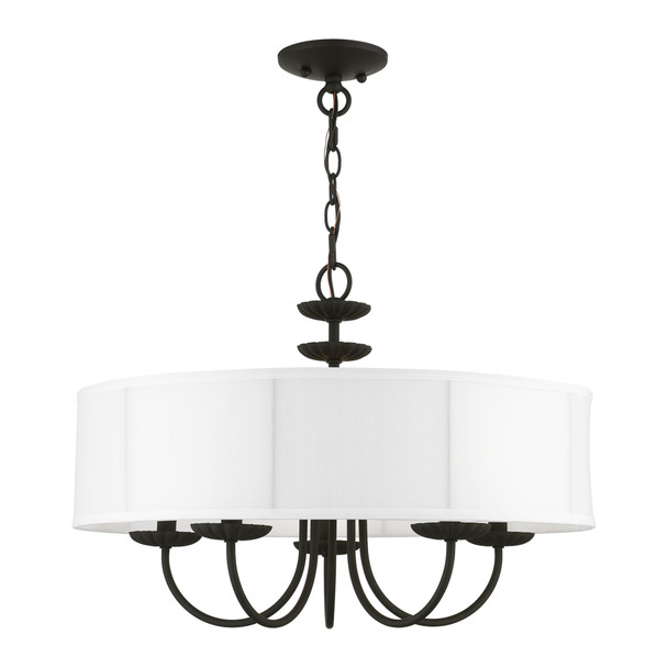 Livex Lighting 5 Light Black Pendant Chandelier - 42985-04