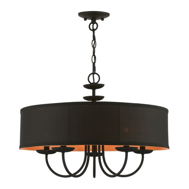 Livex Lighting 5 Light Black Pendant Chandelier - 45125-04