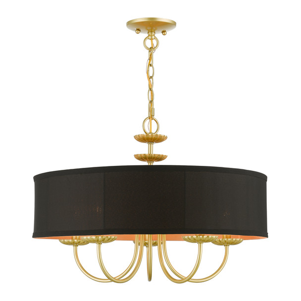 Livex Lighting 5 Light Soft Gold Pendant Chandelier - 45125-33