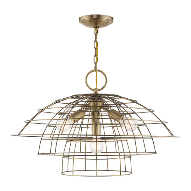 Livex Lighting 4 Lt Antique Brass Chandelier - 50948-01