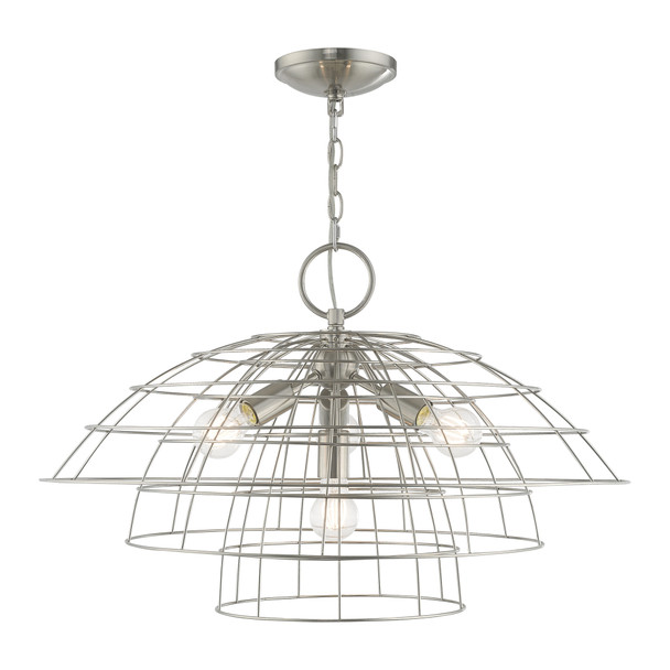 Livex Lighting 4 Lt Brushed Nickel Chandelier - 50948-91