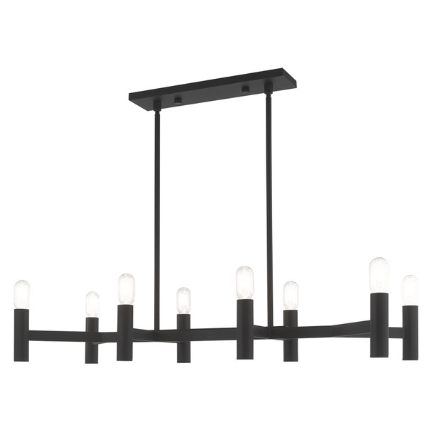 Livex Lighting 8 Lt Black Linear Chandelier - 51138-04