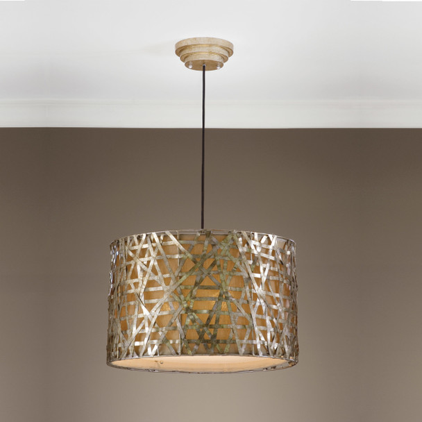 Uttermost Alita Champagne Metal Drum Pendant