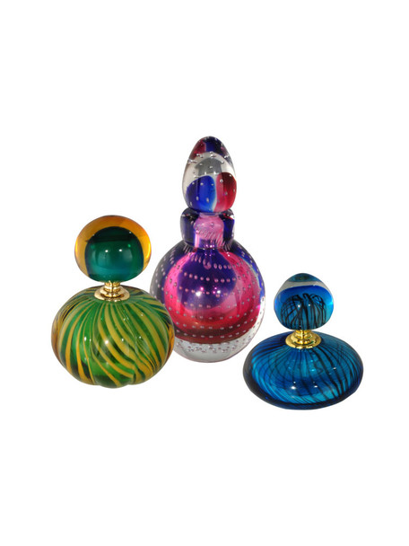 Dale Tiffany 3-piece Apollo Hand Blown Art Glass Perfume Bottle