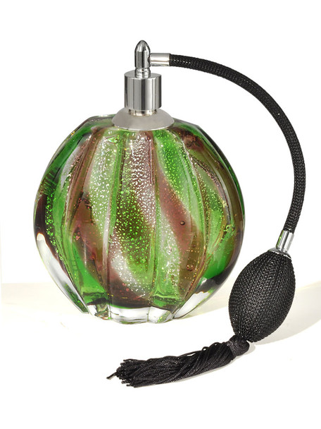 Dale Tiffany Springdale 6.25"h Palm Bay Hand Blown Art Glass Perfume Bottle