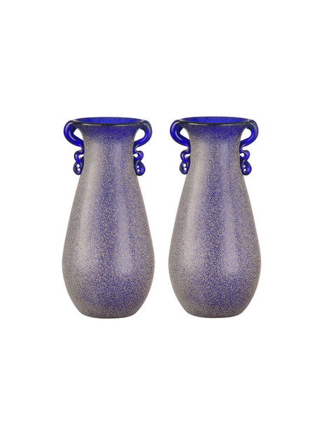 Dale Tiffany Springdale 9"h Morgana 2-piece Hand Blown Art Glass Vase Set