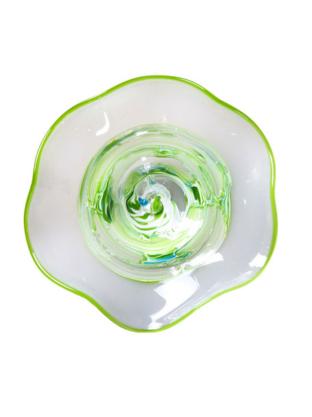 Dale Tiffany Cavalier White Green Hand Blown Art Glass Wall Decor - 9 Inch