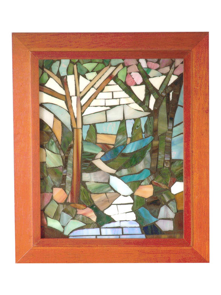 Dale Tiffany Springdale 10"h Waterbrook Mosaic Art Glass Wall Panel