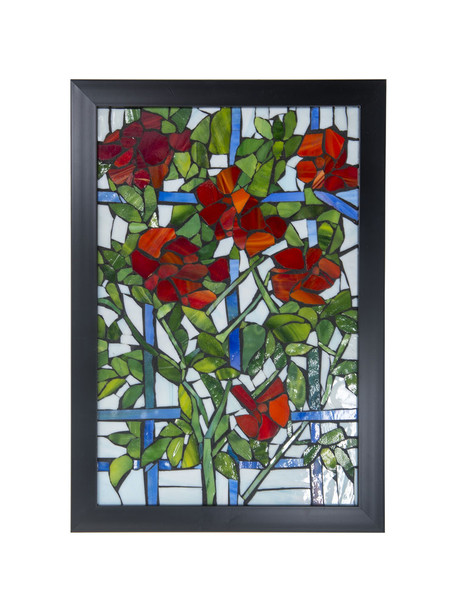 Dale Tiffany Passion Mosaic Art Glass Framed Panel