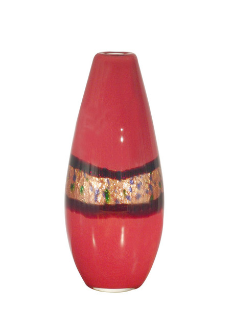 Dale Tiffany Springdale 14.25"h Rose Wine Hand Blown Art Glass Vase