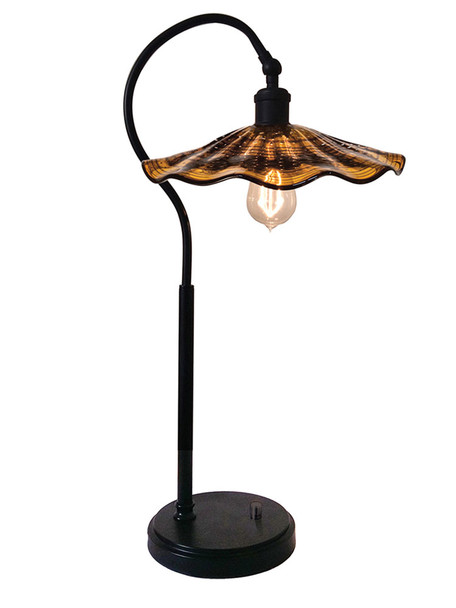 Dale Tiffany Burnt Sienna Hand Blown Art Glass Table Lamp