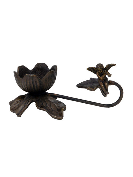 Dale Tiffany Springdale 3"h Angel Violin Metal Candle Holder (candles Not Included)