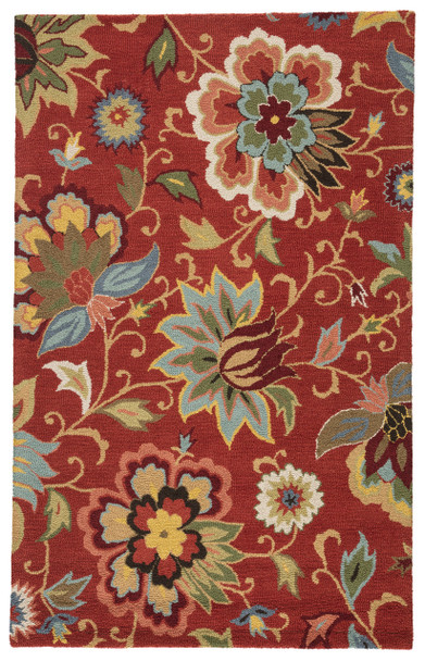 Jaipur Living Zamora HAC11 Floral Red Hand Tufted - 10'x14' Rectangle Area Rug