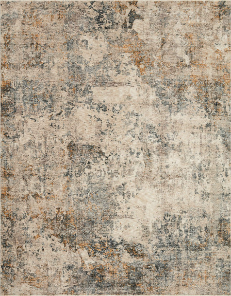 Loloi Axel Axe-04 Ocean / Beige Power Loomed Area Rugs