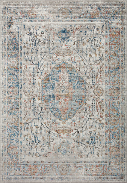 Loloi II Bianca Bia-02 Stone / Multi Power Loomed Area Rugs