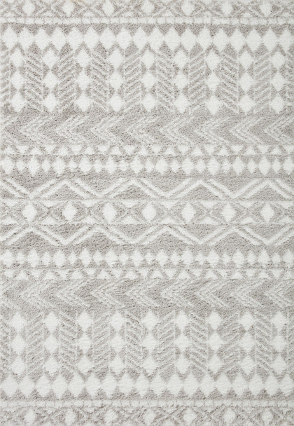 Loloi II Bliss Shag Bls-05 Grey / White Power Loomed Area Rugs