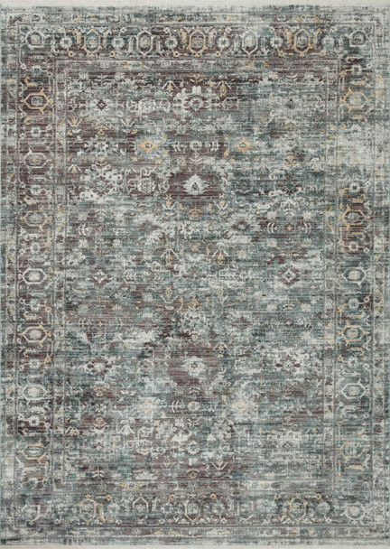 Loloi Bonney Bny-05 Slate / Teal Power Loomed Area Rugs