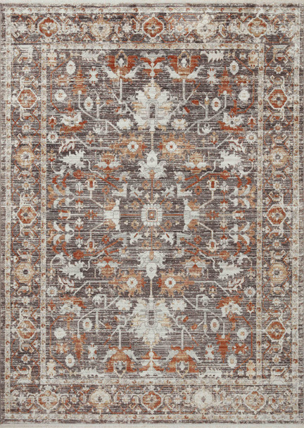 Loloi Bonney Bny-07 Charcoal / Spice Power Loomed Area Rugs