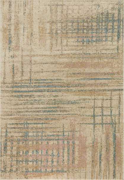 Loloi II Bowery Bow-07 Beige / Multi Power Loomed Area Rugs