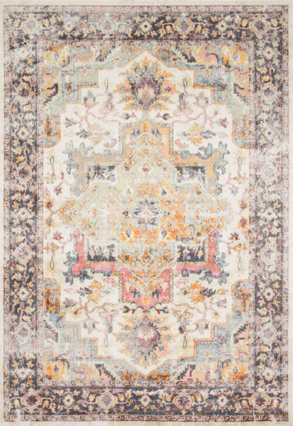 Loloi Clara Cla-01 Ivory / Charcoal Power Loomed Area Rugs