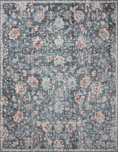 Loloi II Cassandra Csn-04 Blue / Rust Power Loomed Area Rugs