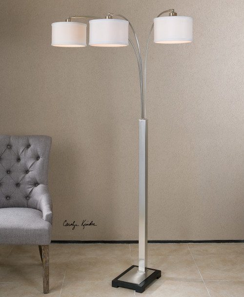 Uttermost Bradenton Nickel 3 Light Floor Lamp