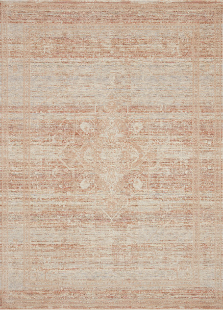 Loloi Faye Fay-08 Terracotta / Sky Power Loomed Area Rugs