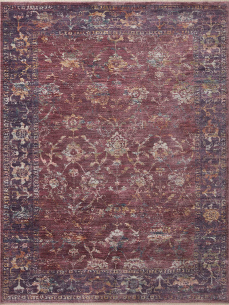 Loloi Giada Gia-02 Grape / Multi Power Loomed Area Rugs