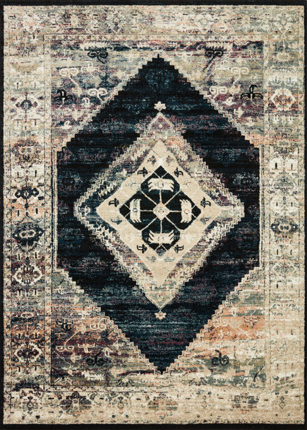 Loloi Jasmine Jas-02 Ink / Multi Power Loomed Area Rugs