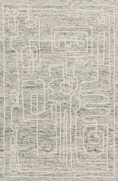 Loloi Leela Lee-01 Sky / White Hand Tufted Area Rugs