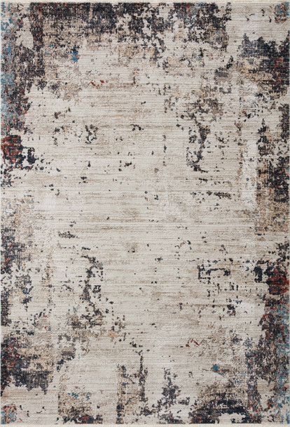 Loloi Leigh Lei-05 Ivory / Charcoal Power Loomed Area Rugs
