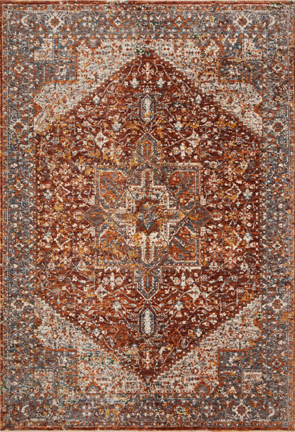 Loloi Lourdes Lou-02 Rust / Multi Power Loomed Area Rugs