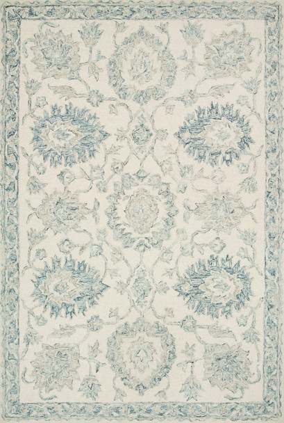 Loloi Norabel Nor-04 Ivory / Blue Hooked Area Rugs