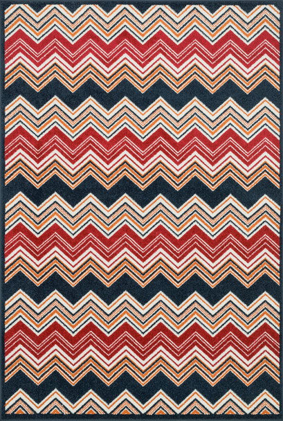 Loloi Oasis Os-06 Red / Multi Power Loomed Area Rugs