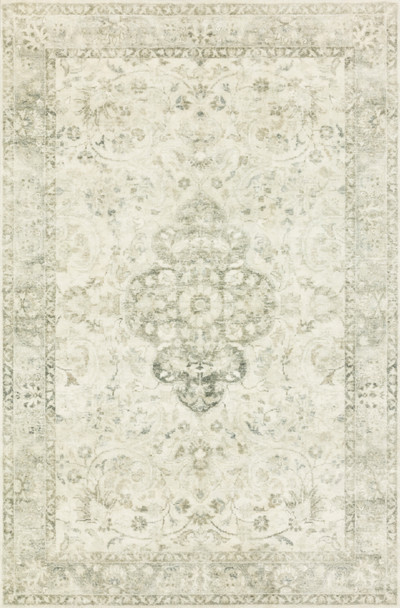 Loloi II Rosette Ros-02 Ivory / Silver Power Loomed Area Rugs