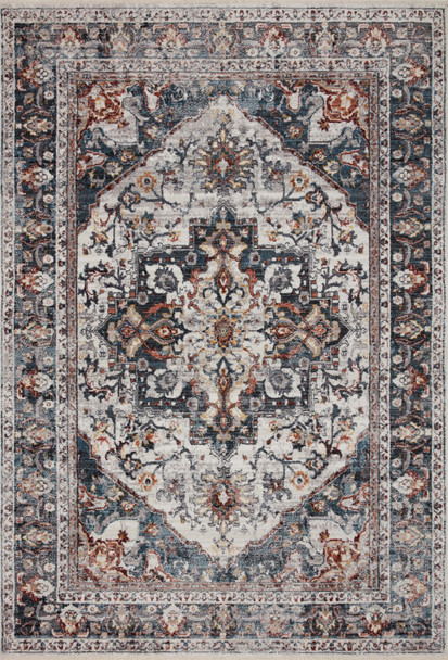 Loloi II Samra Sam-09 Ivory / Denim Power Loomed Area Rugs