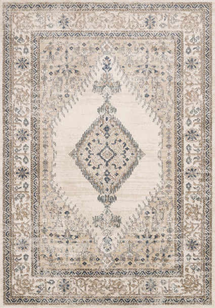 Loloi II Teagan Tea-02 Oatmeal / Ivory Power Loomed Area Rugs