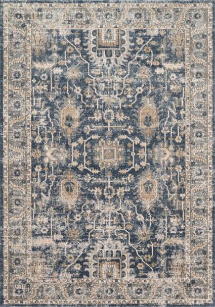 Loloi II Teagan Tea-03 Denim / Pebble Power Loomed Area Rugs