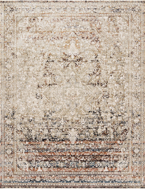 Loloi Theia The-05 Taupe / Brick Power Loomed Area Rugs