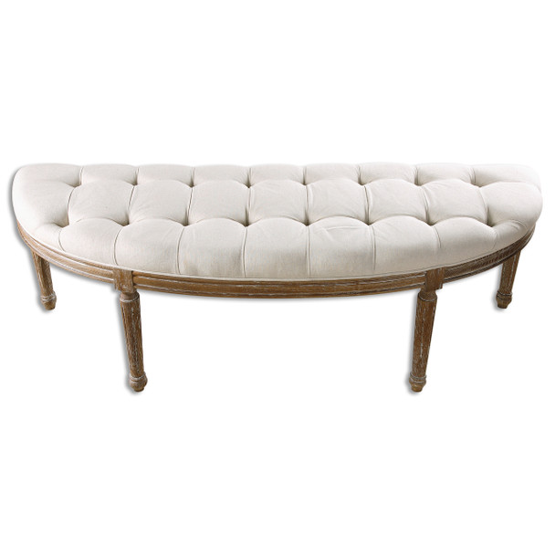 Uttermost Leggett Tufted White Bench