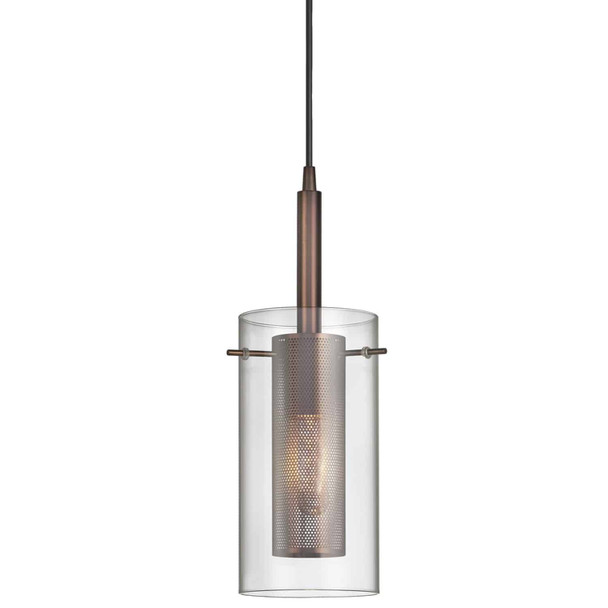 Dainolite 1lt Metal And Glass Pendant - 30961-CM-OBB