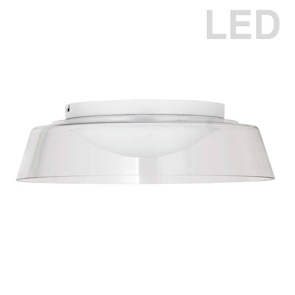 Dainolite 35w Flush Mount, Mw Finish With Clear Glass - 3145-LEDFH18-CL-MW