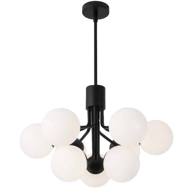 Dainolite 9lt Chandelier, Mb Finish W/ Opal Glass - AMA-249C-MB